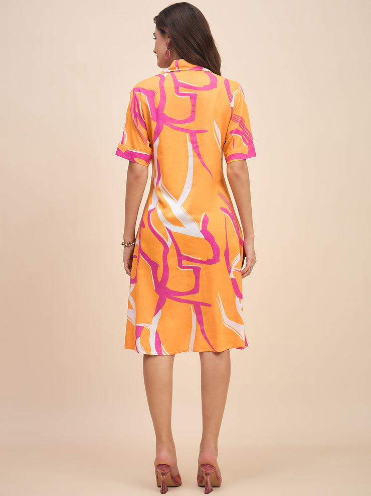 Radiant Orange Summer Dress