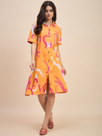 Radiant Orange Summer Dress