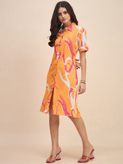 Radiant Orange Summer Dress