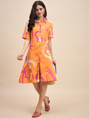 Radiant Orange Summer Dress