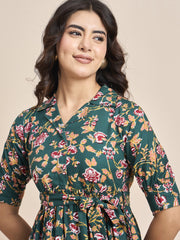 Stylish Women's Floral Printed Cotton Co-ord Set