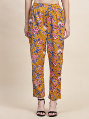 Stylish Mustard Floral Cotton Co-ord Set