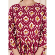 Truvon Fashions Women Cotton Printed Kurta with Pant (DN07) (Maroon)