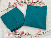 Premium Blue Cotton Coord Set