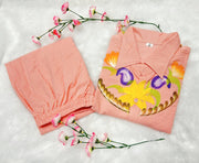 Premium Peach Cotton Coord Set