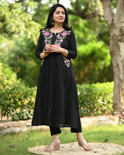 Premium Black Embroidery Coord Set