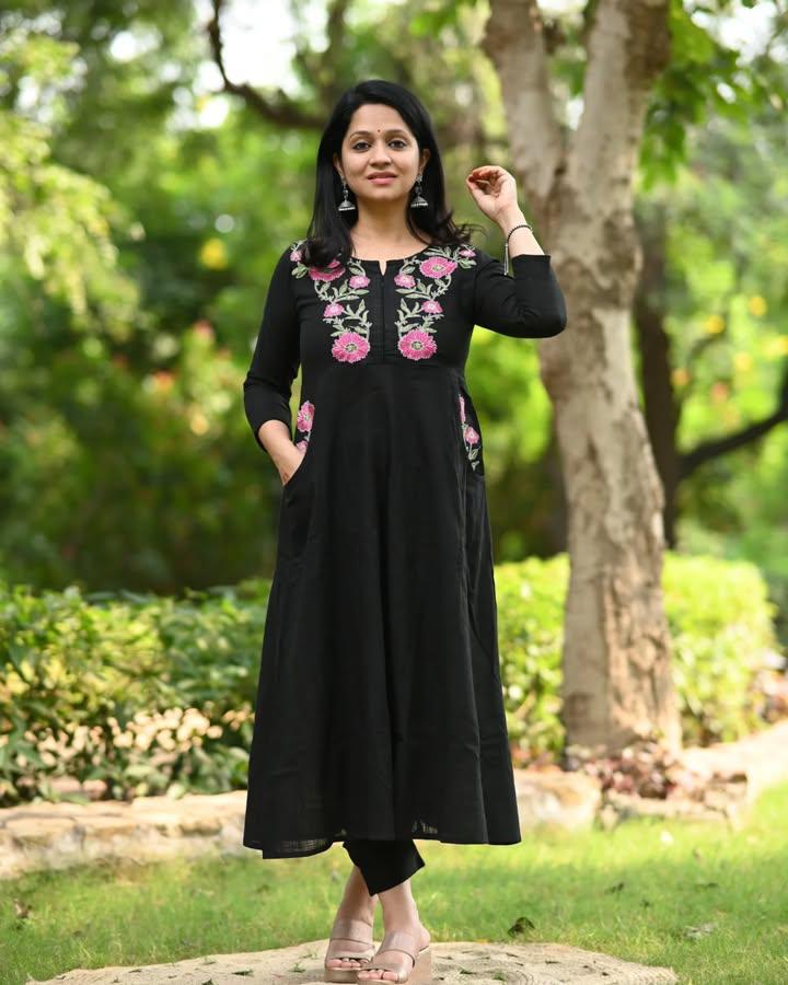 Premium Black Embroidery Coord Set