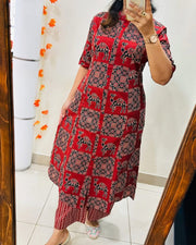 Nomad Charm Mehroon Co-Ord Set
