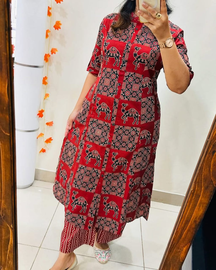 Nomad Charm Mehroon Co-Ord Set