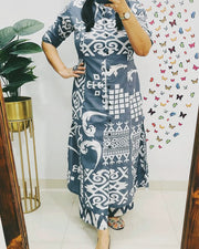 Elegance Grey Cotton Coord Set