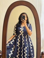 Stunning Blue Cotton Summer Dress