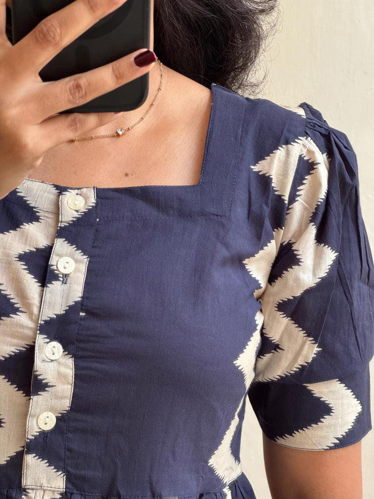 Stunning Blue Cotton Summer Dress