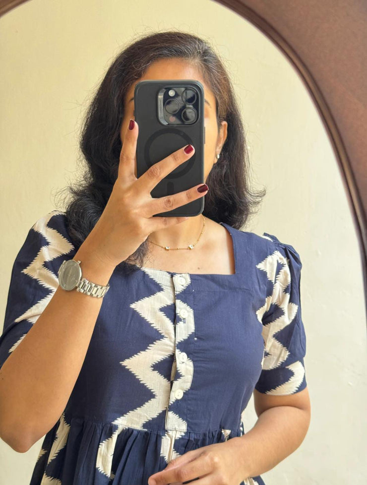 Stunning Blue Cotton Summer Dress