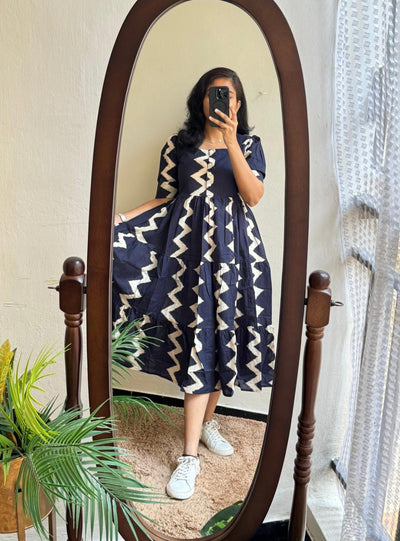 Stunning Blue Cotton Summer Dress